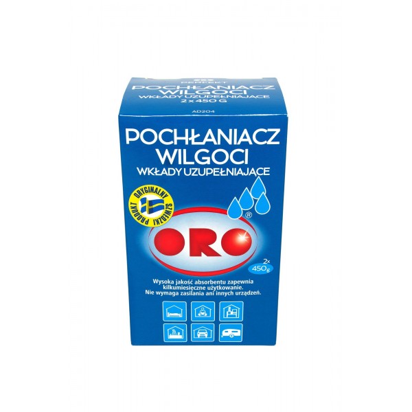 ORO pochłaniacz wilgoci- wkłady uzupełniające, 2x450 g