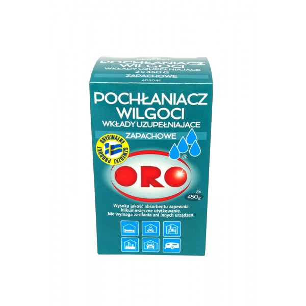 ORO pochłaniacz wilgoci zapachowy- wkłady uzupełniające, 2x450 g